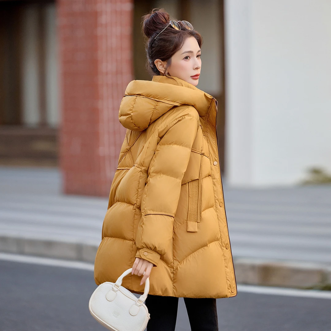 今年流行羽绒服女中长款2025冬季爆款休闲时尚百搭洋气显瘦外套潮