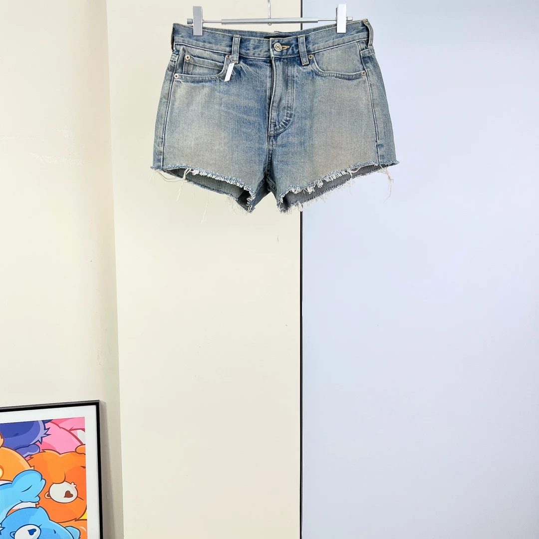 99新 Balenciaga/巴黎世家 牛仔短裤/26码/Xspa5589