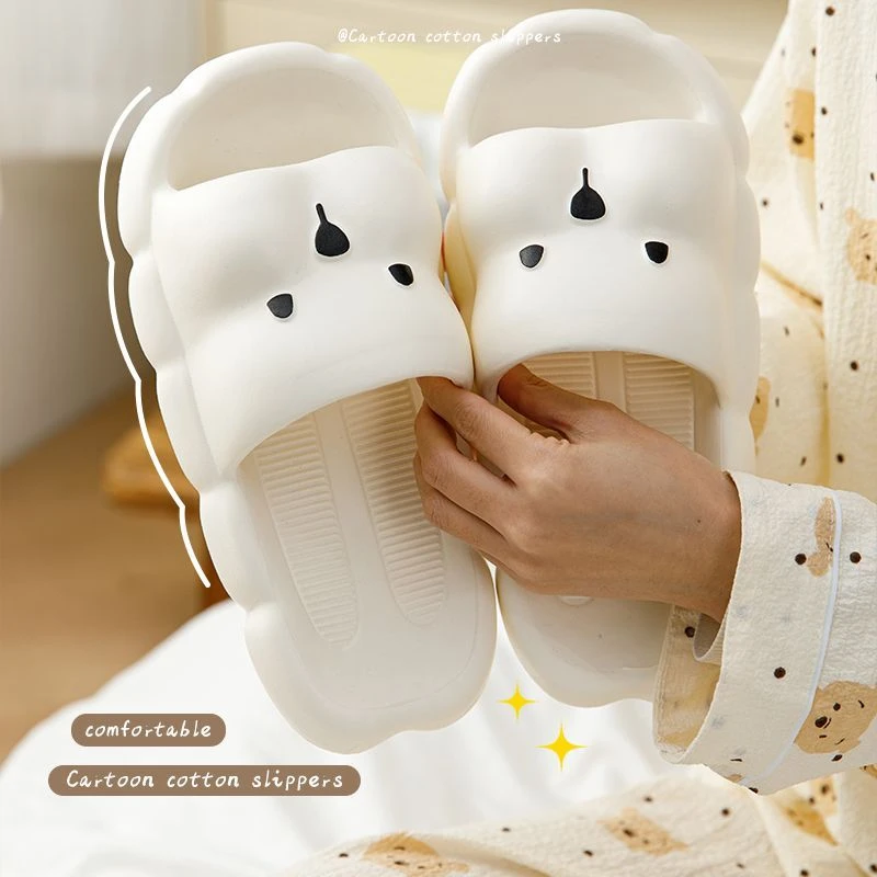 可爱小熊拖鞋女夏季EVA卡通踩屎感软底轻便情侣室内居家凉拖鞋男