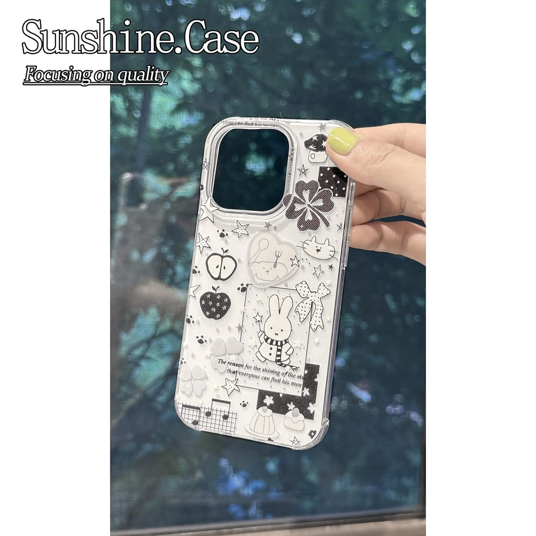 IMD黑色米菲适用iphone16苹果15果冻手机壳小米OPPOVIVO荣耀