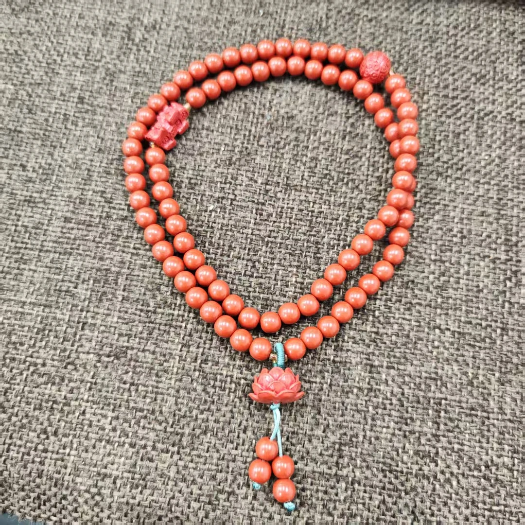含辰砂工艺品 NH044莲花多圈手链