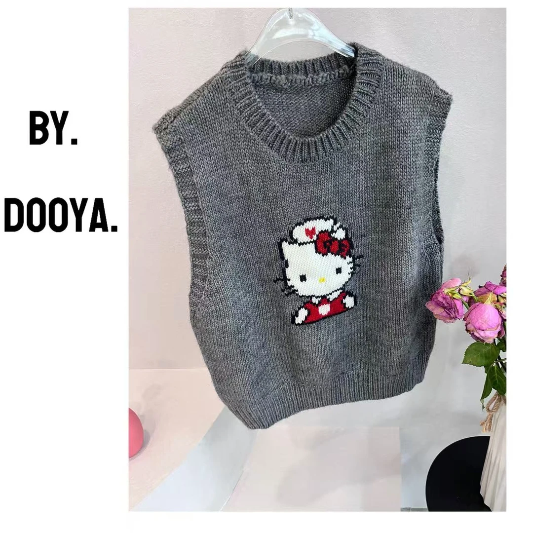 DOOYA 101504 卡通小猫灰色背心