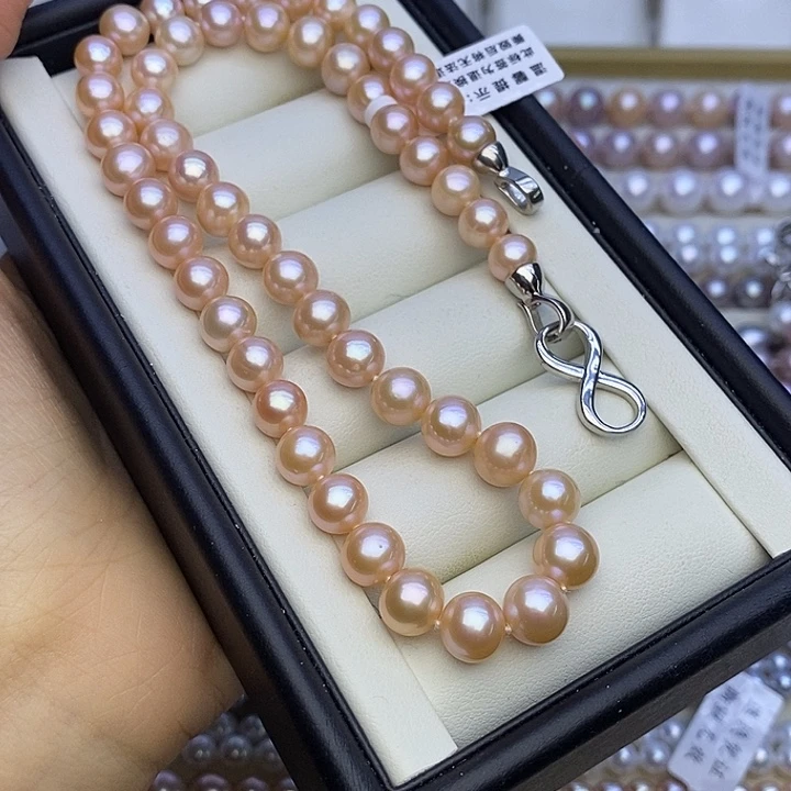 淡水珍珠项链未镶嵌无核 香槟色