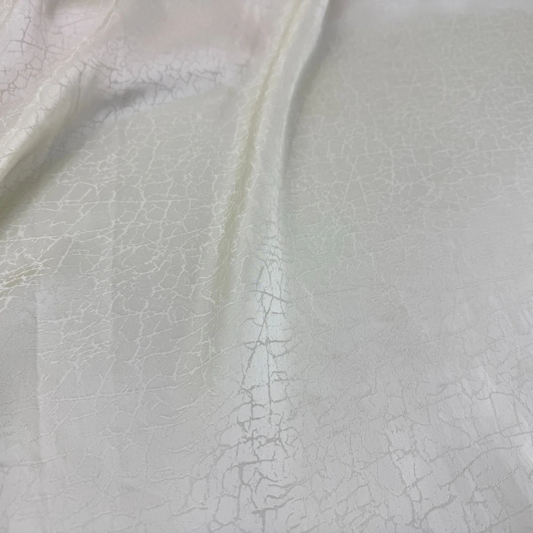 【白色龟裂纹】人丝红云纱香云纱新中式时尚国风服装面料