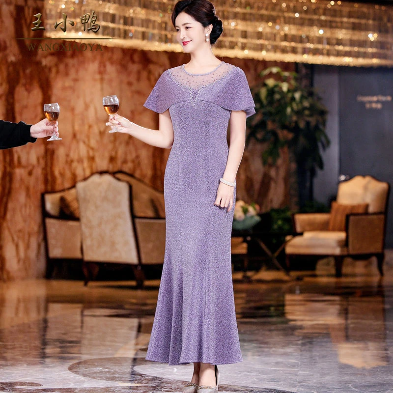 王小鸭婚宴晚礼服女2025春夏新款气质高端轻奢喜婆婆妈妈修身长裙