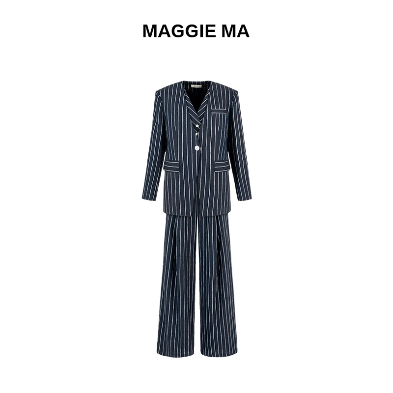 MAGGIE MA马婧设计师款酷飒干练西装背心裤子三件套901C071S902P