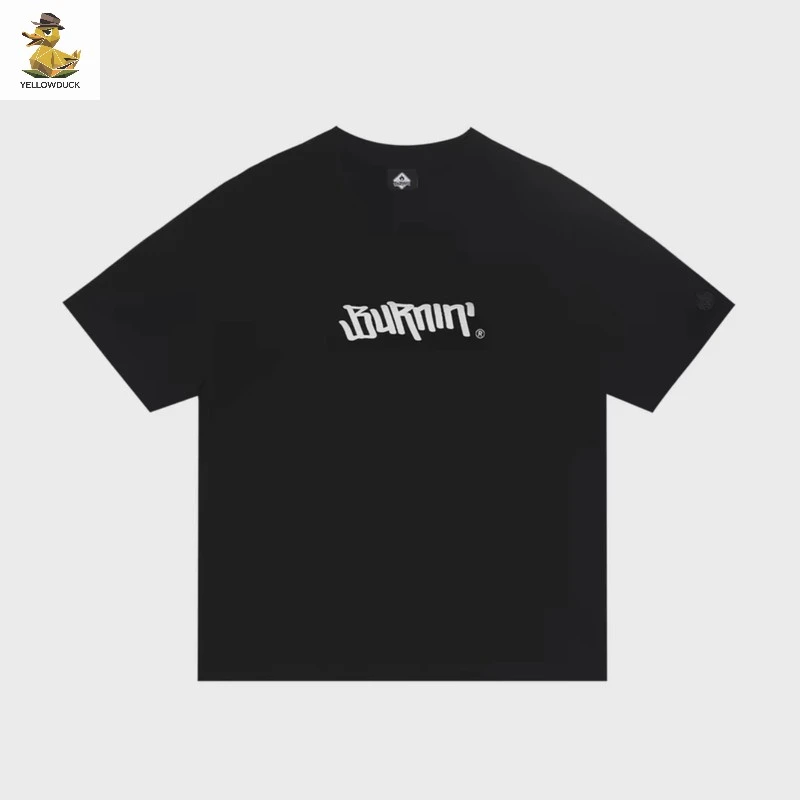 * 横排胸口短袖恤 品质宽松休闲短袖情侣国潮上衣