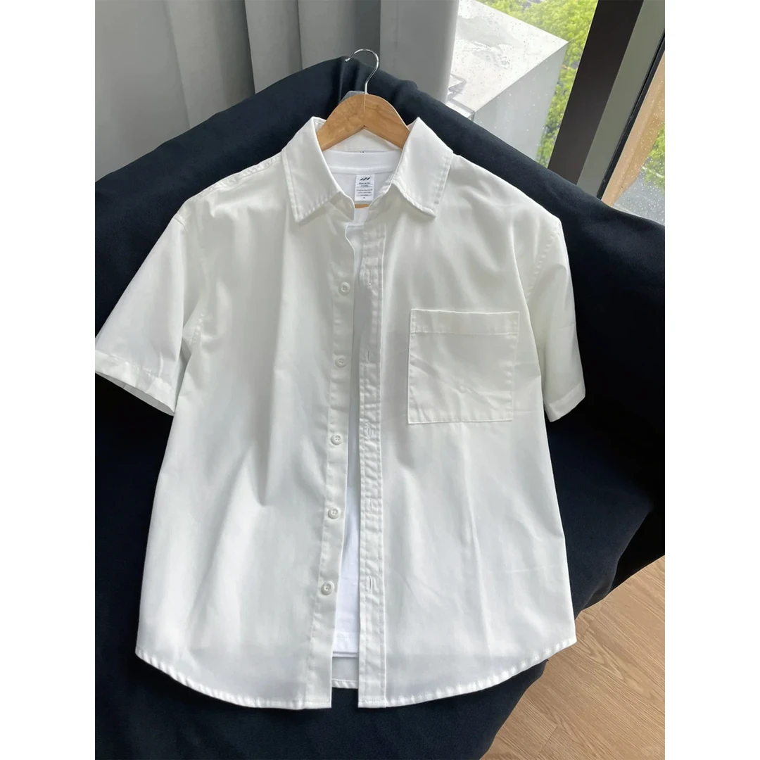 日系少年感短袖衬衫男款夏季cityboy衬衣痞帅高级感宽松休闲外套