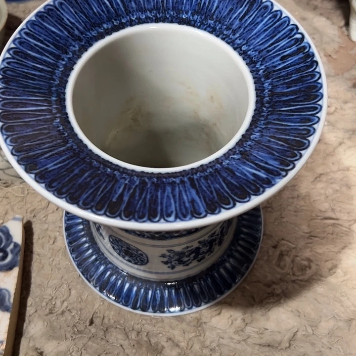 摆件时**械青花无挡尊1234567890