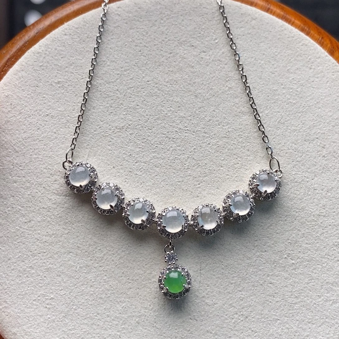 翡翠银S925镶嵌颈饰