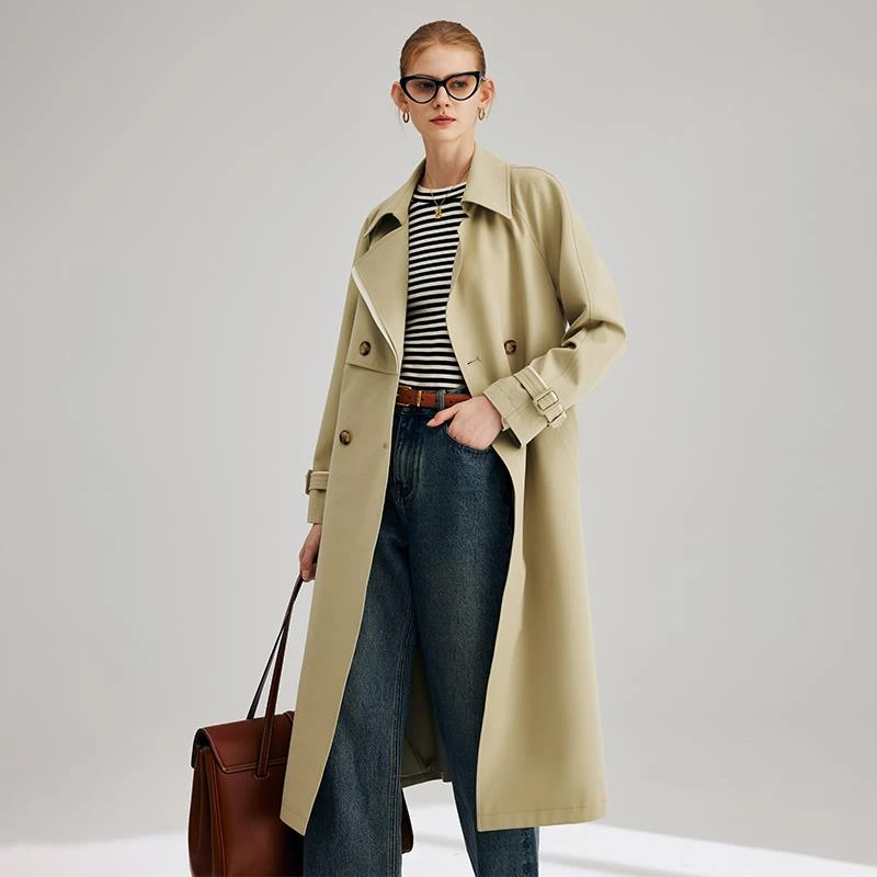 【粉丝专属】法曼萱高奢感长版风衣小个子英伦风外套FWTO1195