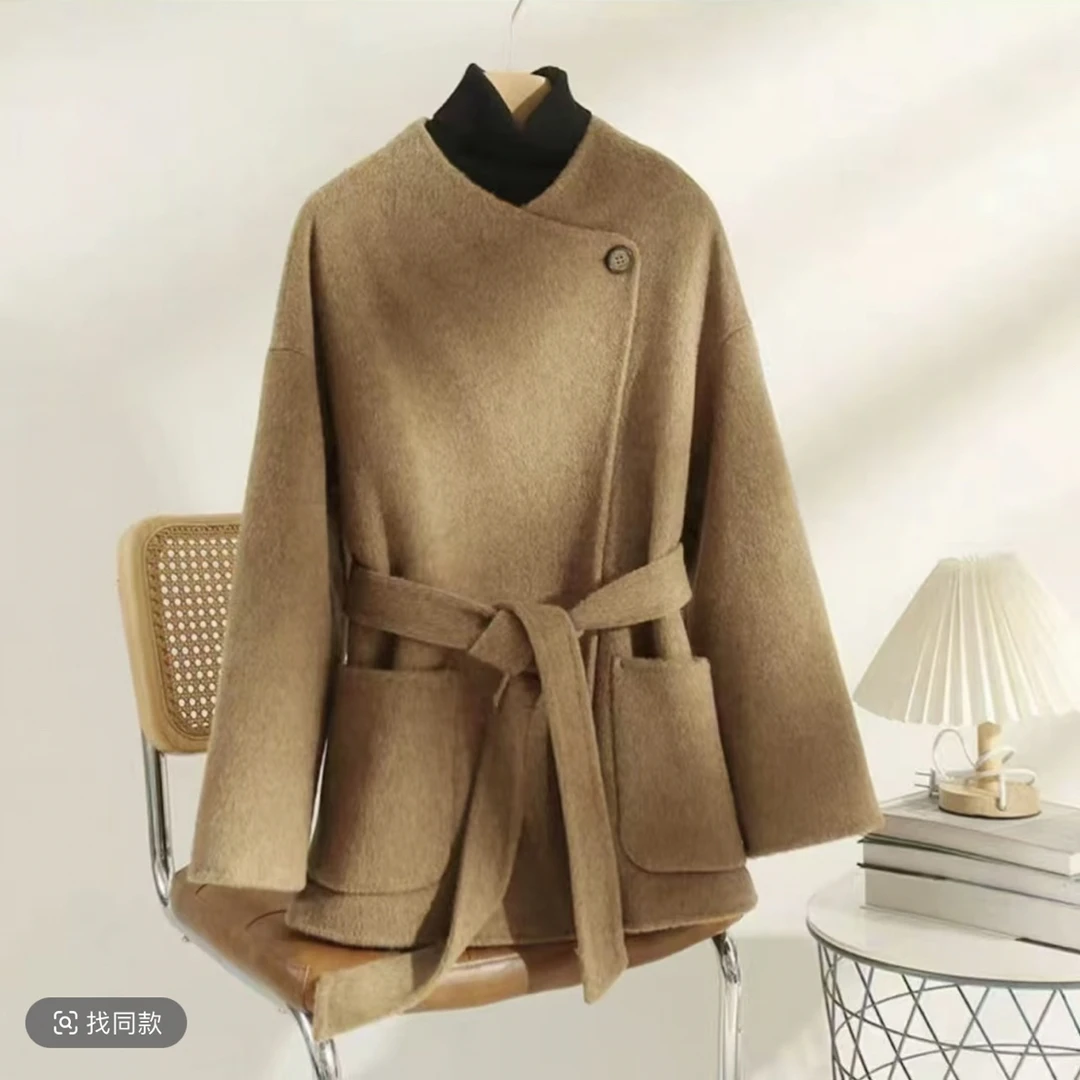 【婷婷家】小个子冬季双面尼气质短款大衣#1302