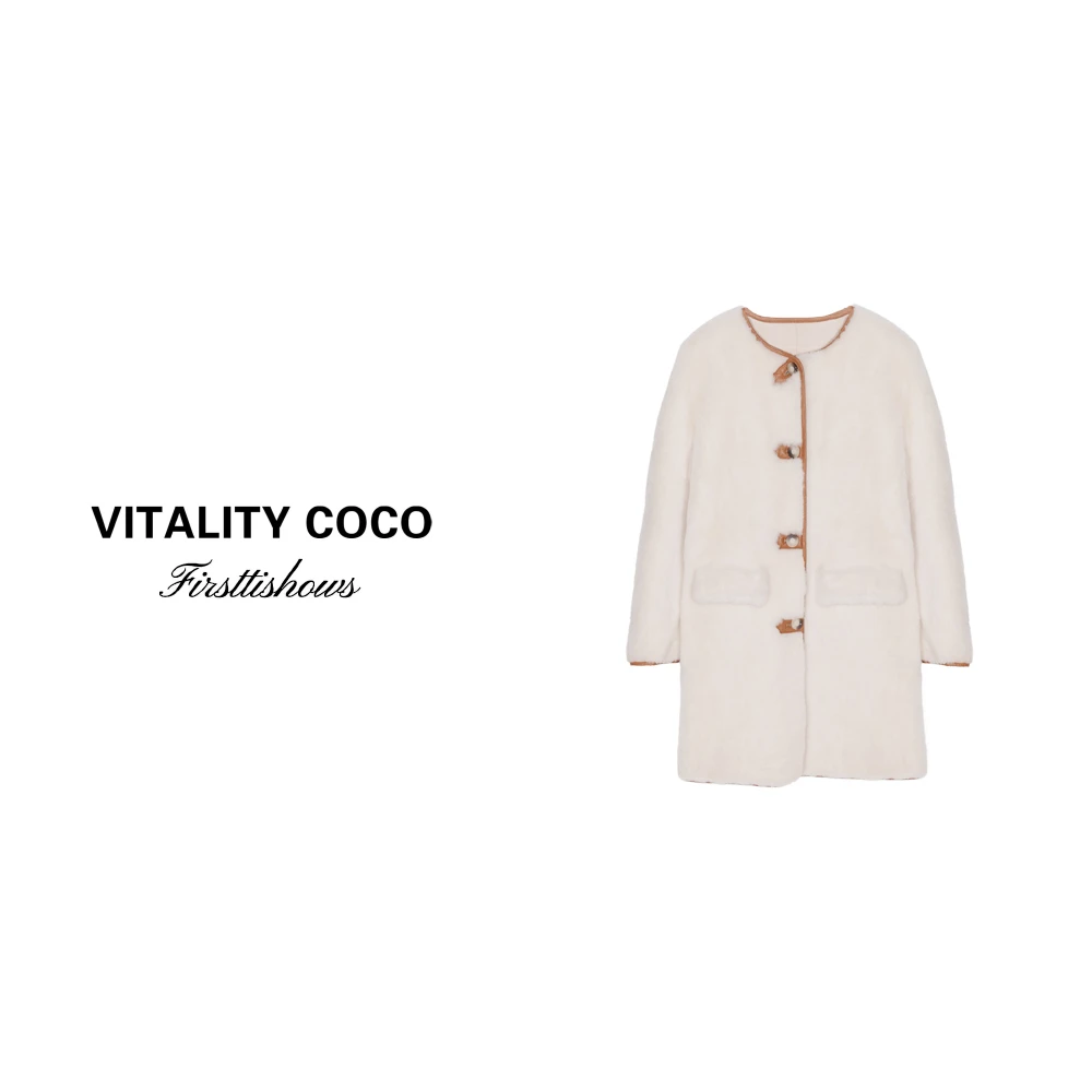 「VITALITY COCO」上新热卖休闲皮毛一体中长款大衣1584