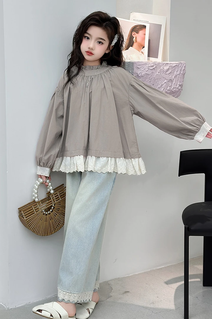 童小乖TDM&C1017衬衫牛仔裤两件套