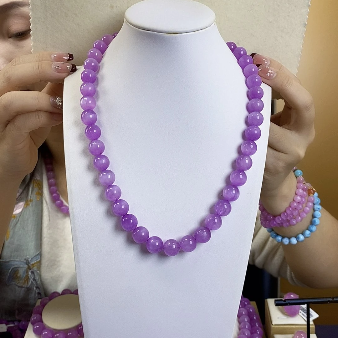 锂辉石紫锂辉高冰收藏级顶配项链11+未镶嵌