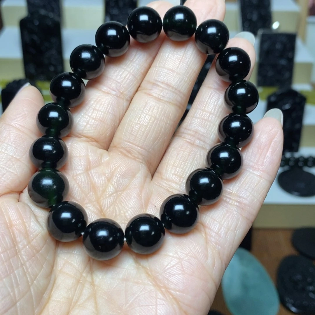 玄***间蛇纹石玉未镶嵌手串