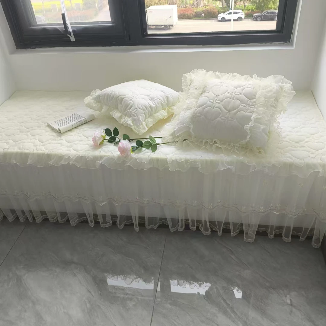 网红飘窗垫套罩窗台垫蕾丝公主阳台垫夹棉防滑榻榻米通用铺垫新款