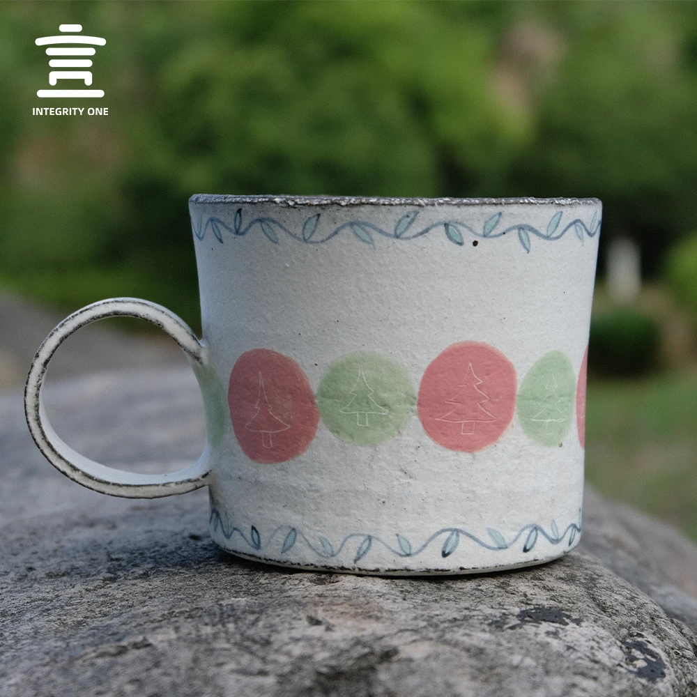 言一|墩墩杯圣诞元素陶瓷杯景德镇陶瓷手绘釉下彩咖啡杯水杯瓷杯