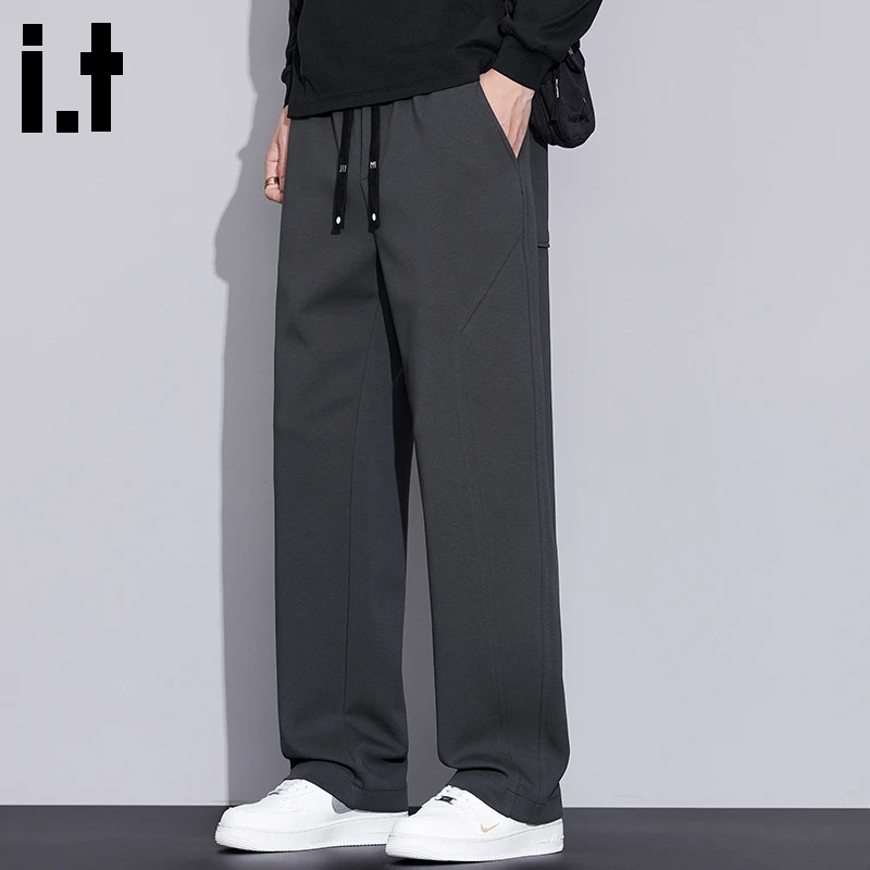 i.t:CHOCOOLATE宽松针织休闲裤男士秋冬日系潮流复古百搭直筒长裤