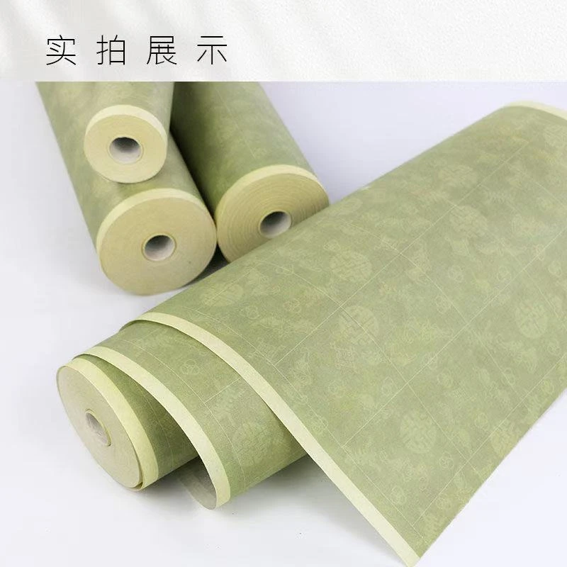 加厚半生熟福寿延绵微喷宣纸长卷小楷方格毛笔书法作品纸