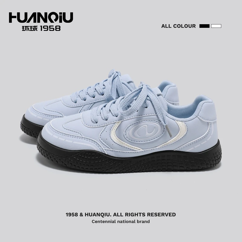 环球2025新款爆款月牙德训鞋百搭厚底板鞋阿甘鞋休闲学生运动鞋女