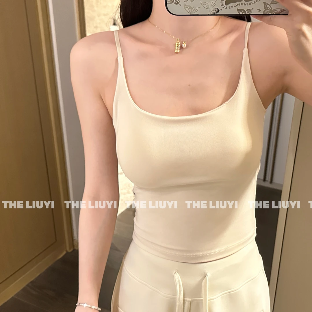 【LIUYI】冰皮美背~春夏百搭带胸垫吊带美背2563