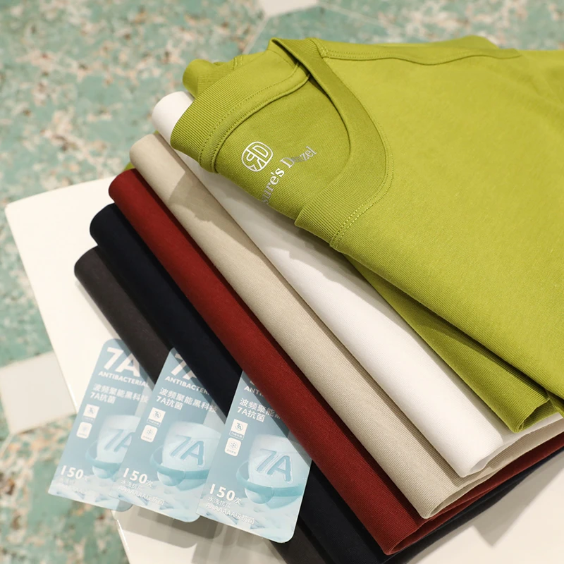 【252203001】汉麻桑*蚕丝 干爽透气素雅光泽男士休闲圆领短袖T恤