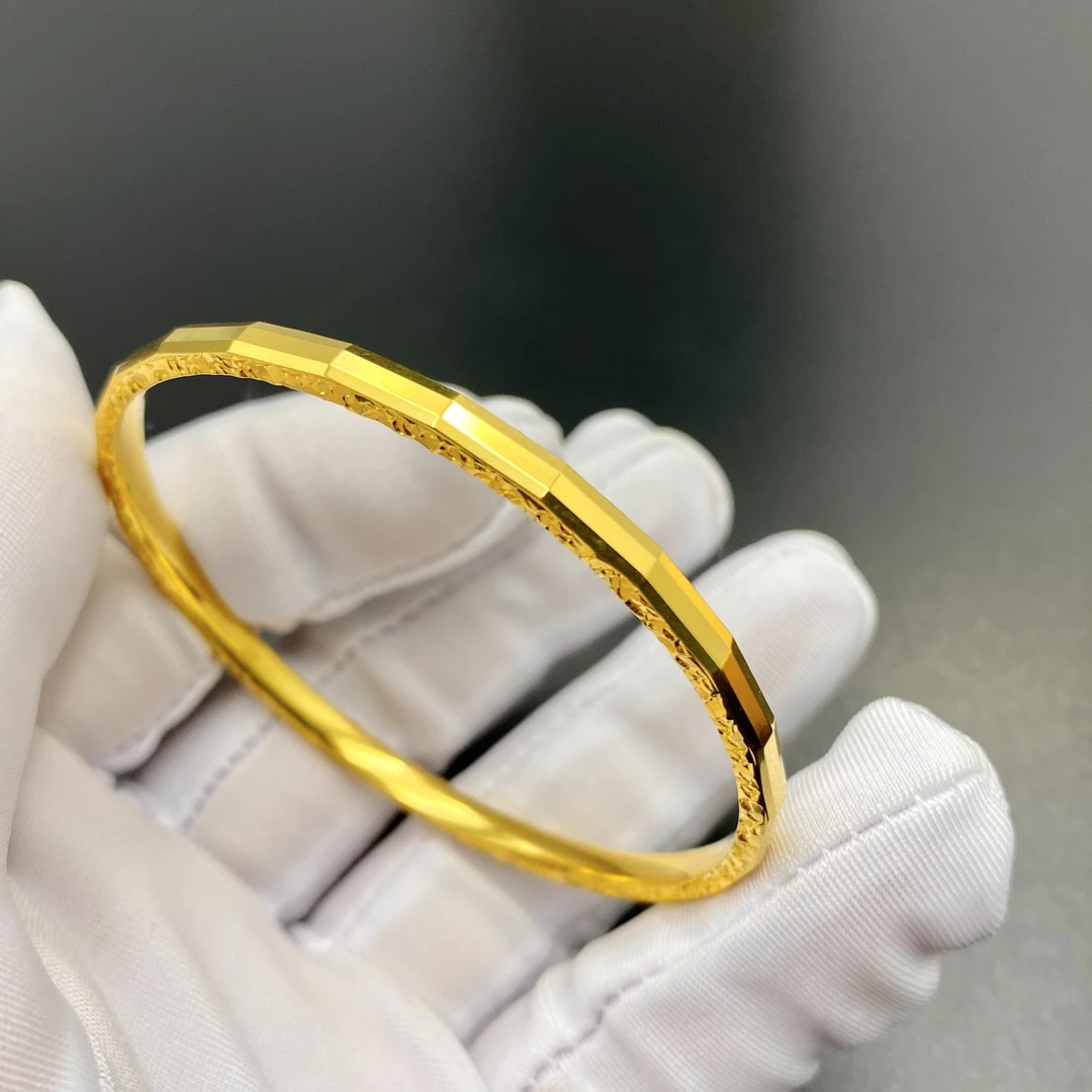 足银手镯 镭射手镯足银999时尚简约