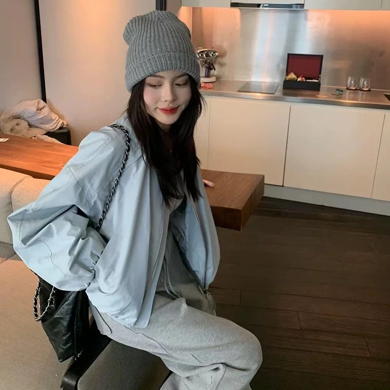 liyunzhen李允珍2025早春新款立领短款棒球服女休闲夹克外套8005