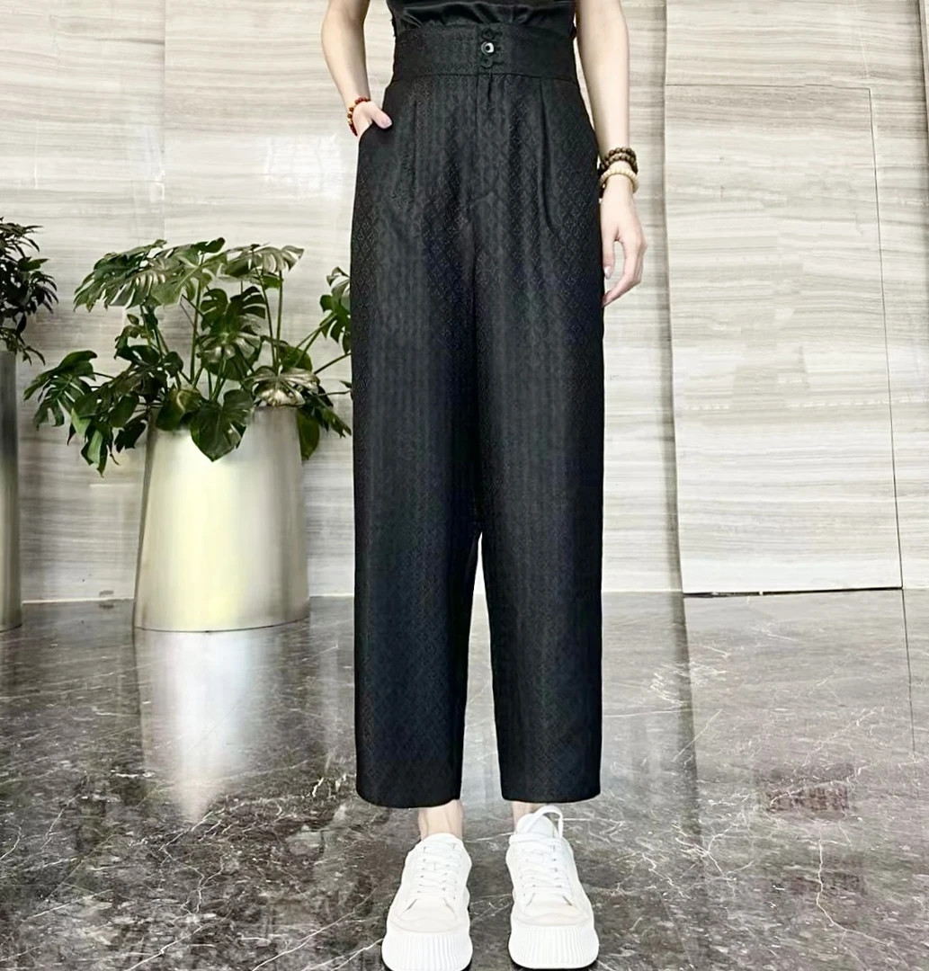 FSSIA雨池丨复古国风100桑蚕丝香云纱百搭小脚裤萝卜裤MG-5078