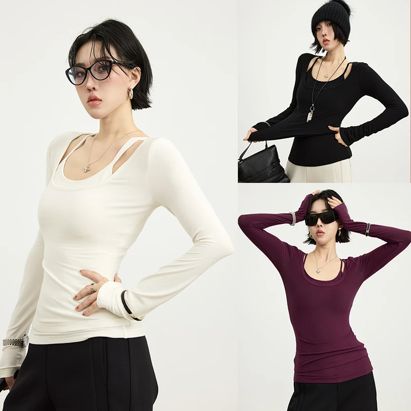 十三粥私服 欲感速成 经典针织上衣女秋冬时尚百搭真两件背心上衣