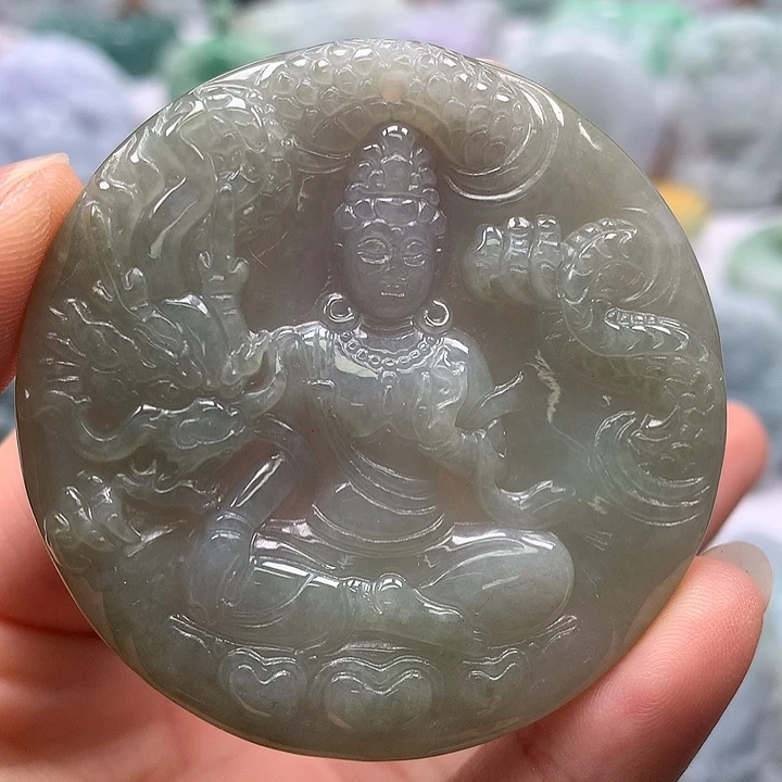 翡翠未镶嵌颈饰玉龙观音福利