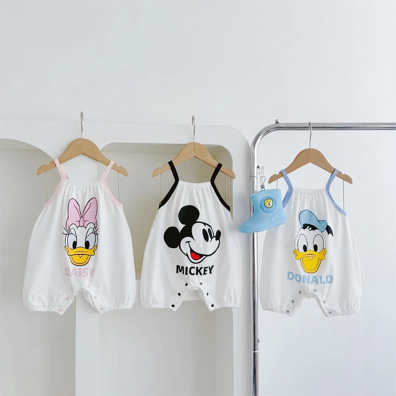 （酷娃米）A类婴幼儿棉质男女宝宝吊带哈衣 米奇唐老鸭婴儿衣服