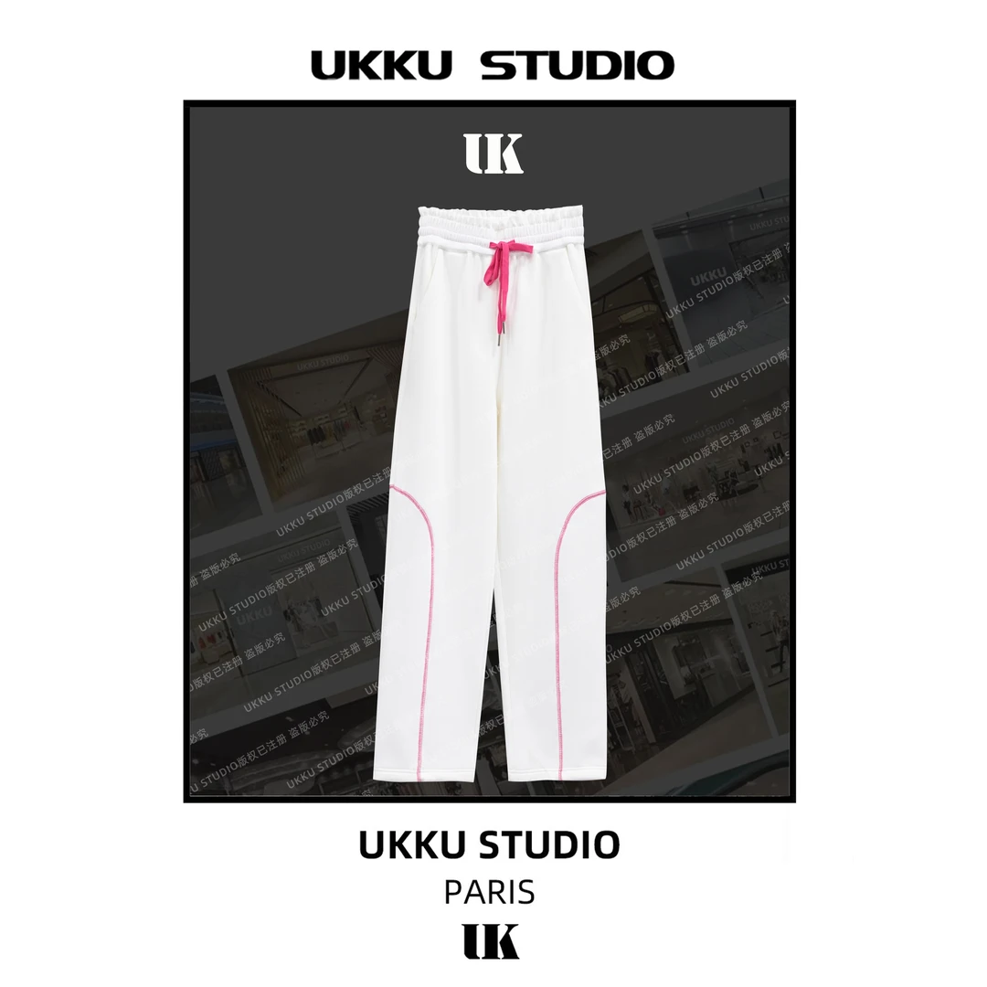 文文【UKKUSKUDIO】设计师款潮牌女士个性高级感显瘦弯刀卫裤512890