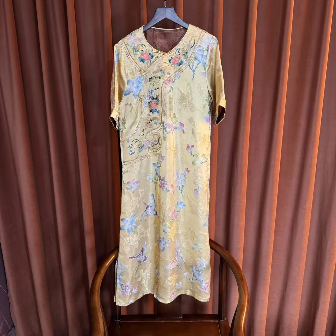 【匠心】新中式时尚国风复古气质连衣裙女装2025夏季新款长裙