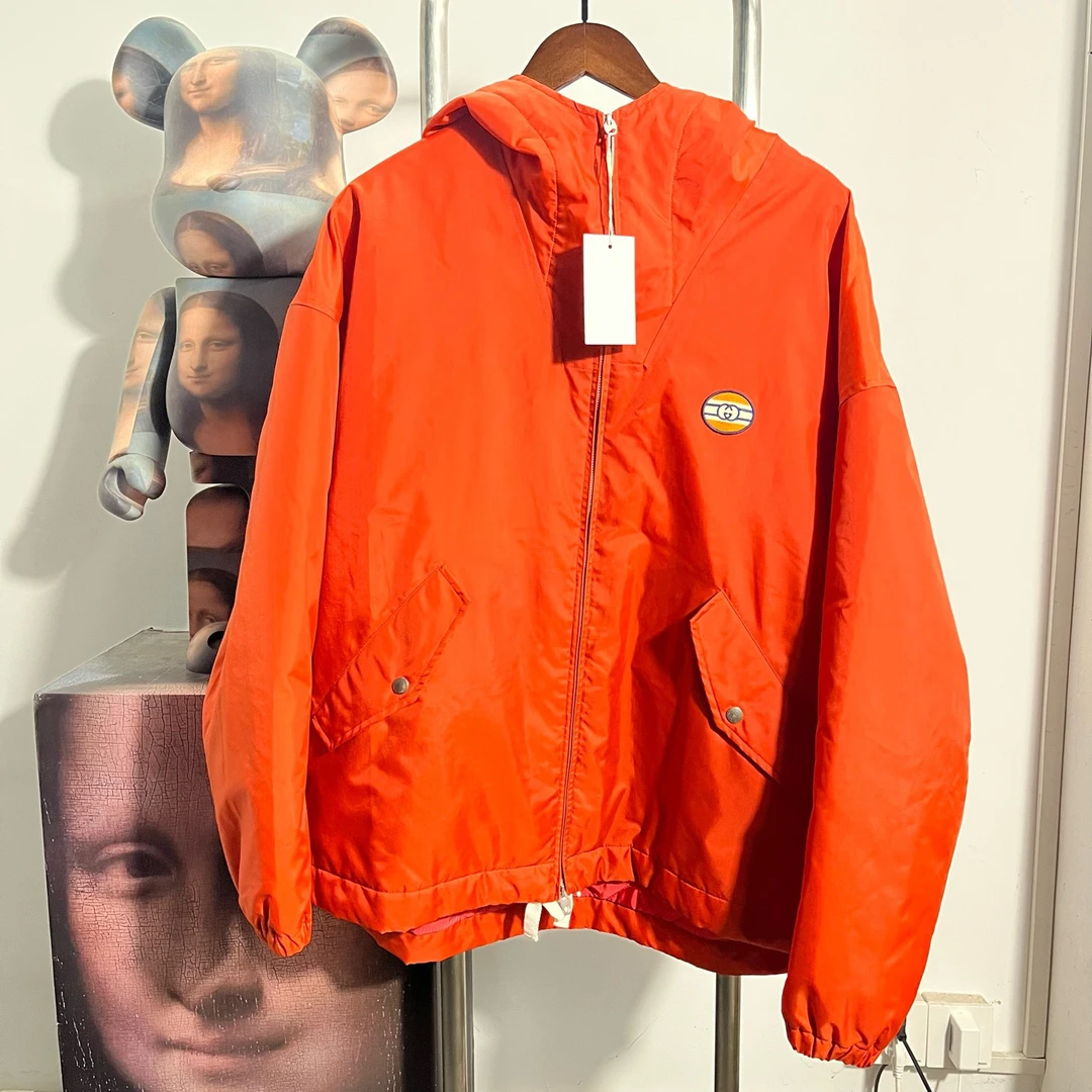 99新 GUCCI/古驰 刺绣logo棉服外套 W3010衣长75 胸围75