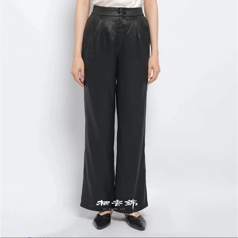 【栖香锦】香云纱 “凉曦” 设计师款  新中式  裤子