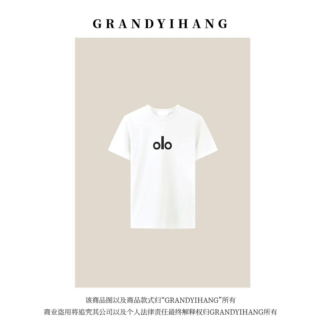 【青青推荐】2025早春新款字母纯色时尚短袖77096