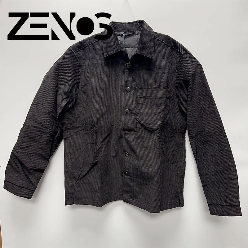 P孤品黑色灯芯绒夹克外套翻领夹克