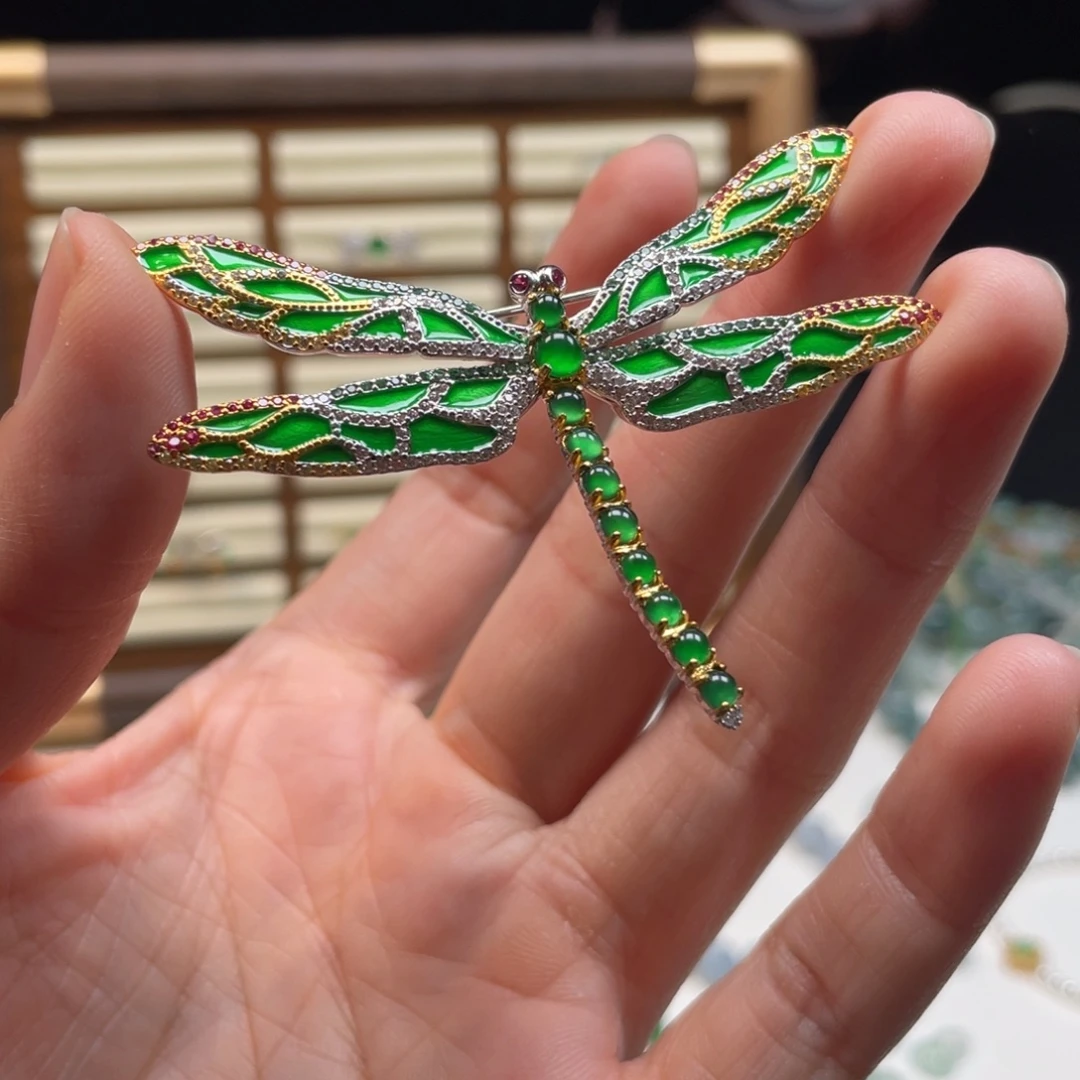 颈饰银S925镶嵌翡翠