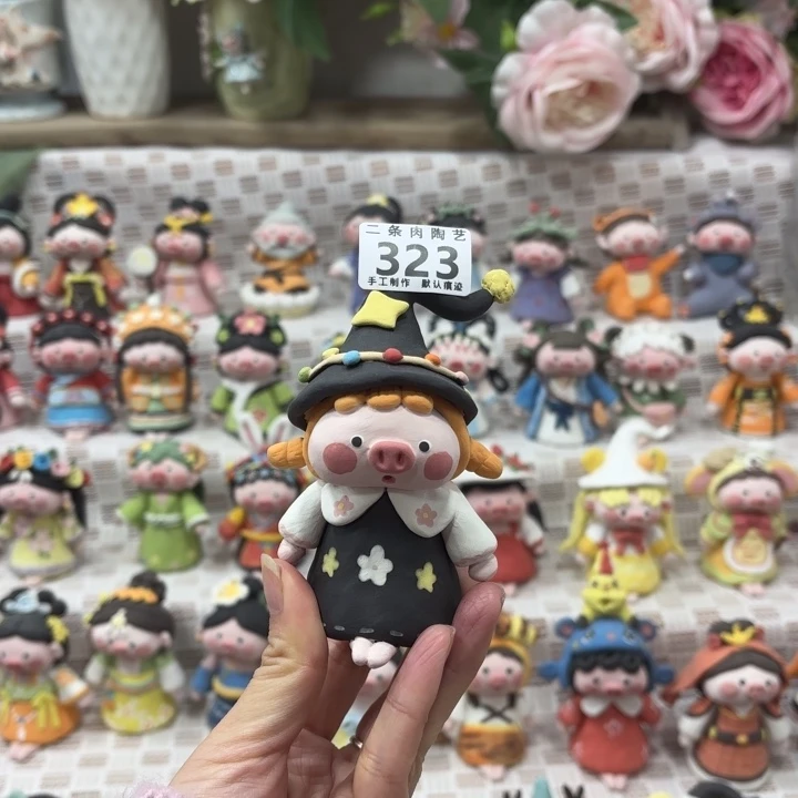 烟***3陶摆件两条肉可爱猪猪