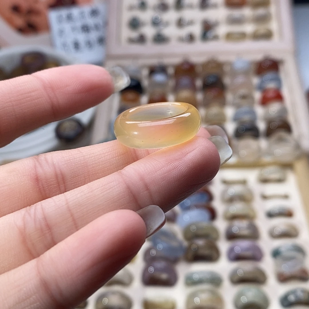 玛瑙/玉髓未镶嵌戒指A 39不退换港9+