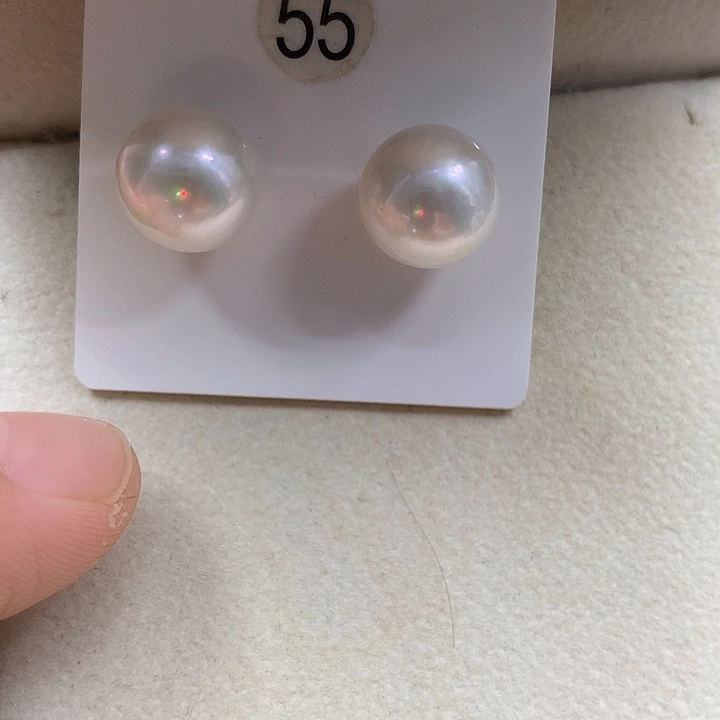 银S925镶嵌耳饰淡水珍珠12-13