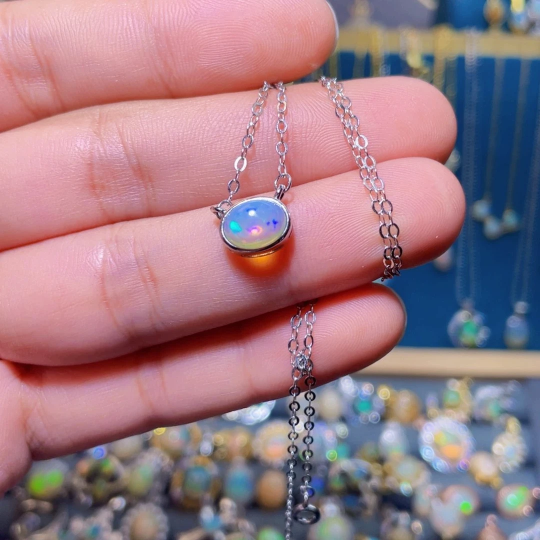 欧泊吊坠）银S925镶嵌