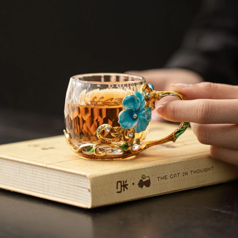 （6只装）珐琅彩茶杯耐高温高档家用办公会客