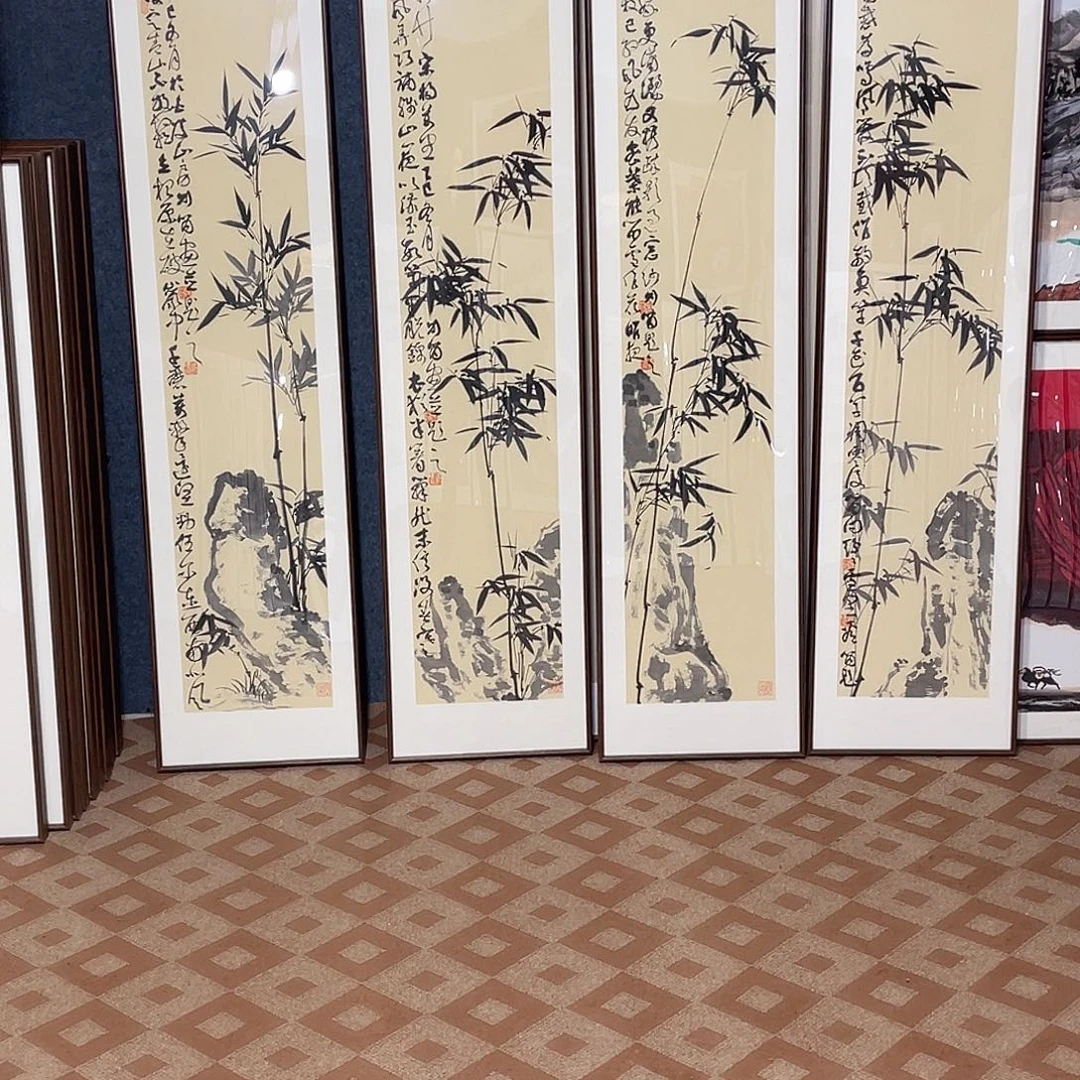 国画手绘画作品带框