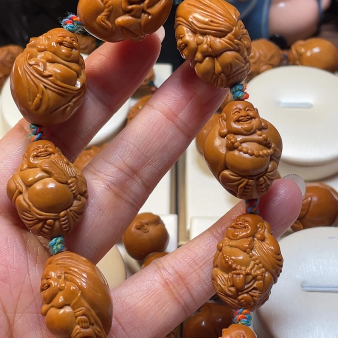 橄榄核手串/手链布袋弥勒手串橄榄核手串