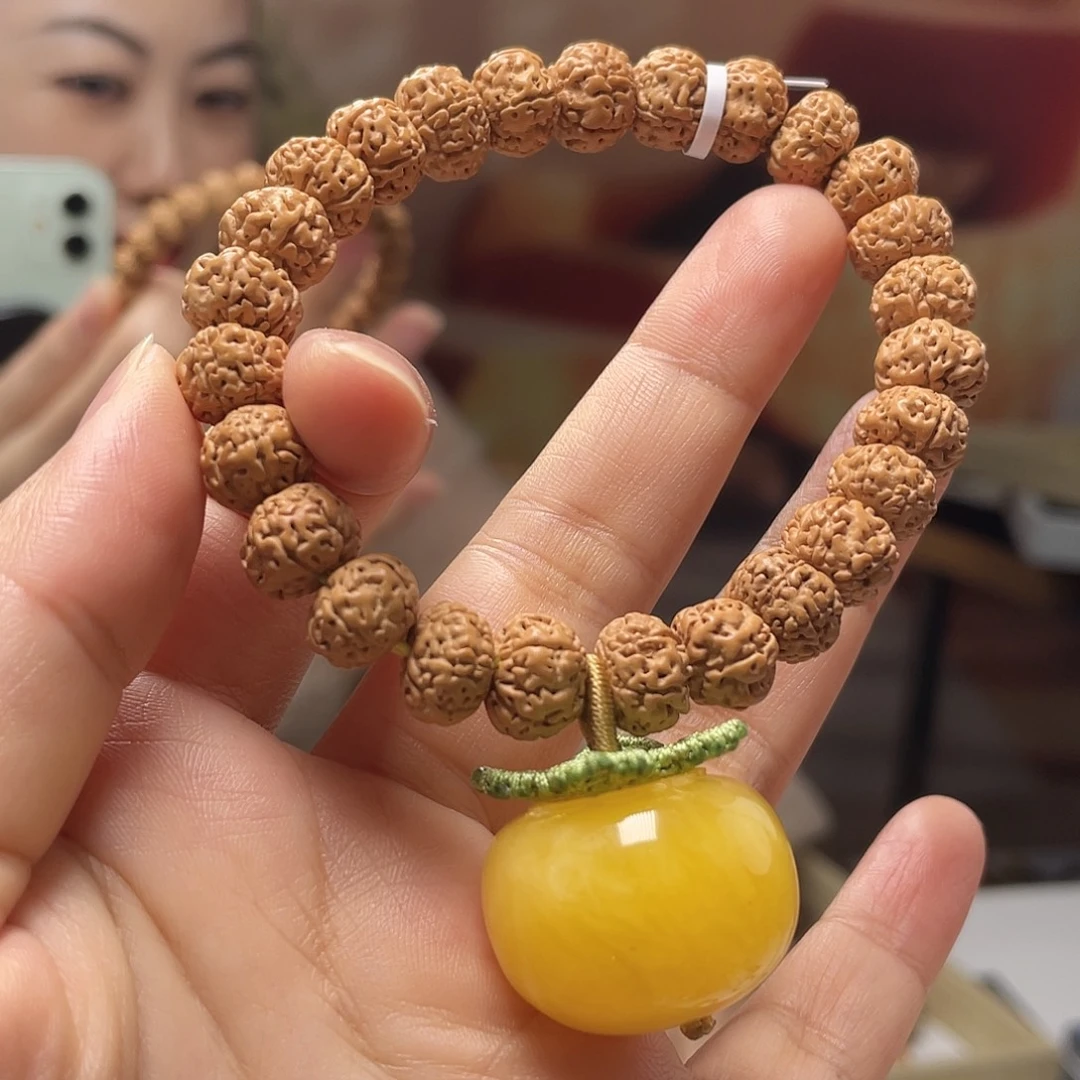 蜜蜡未镶嵌裸石手串