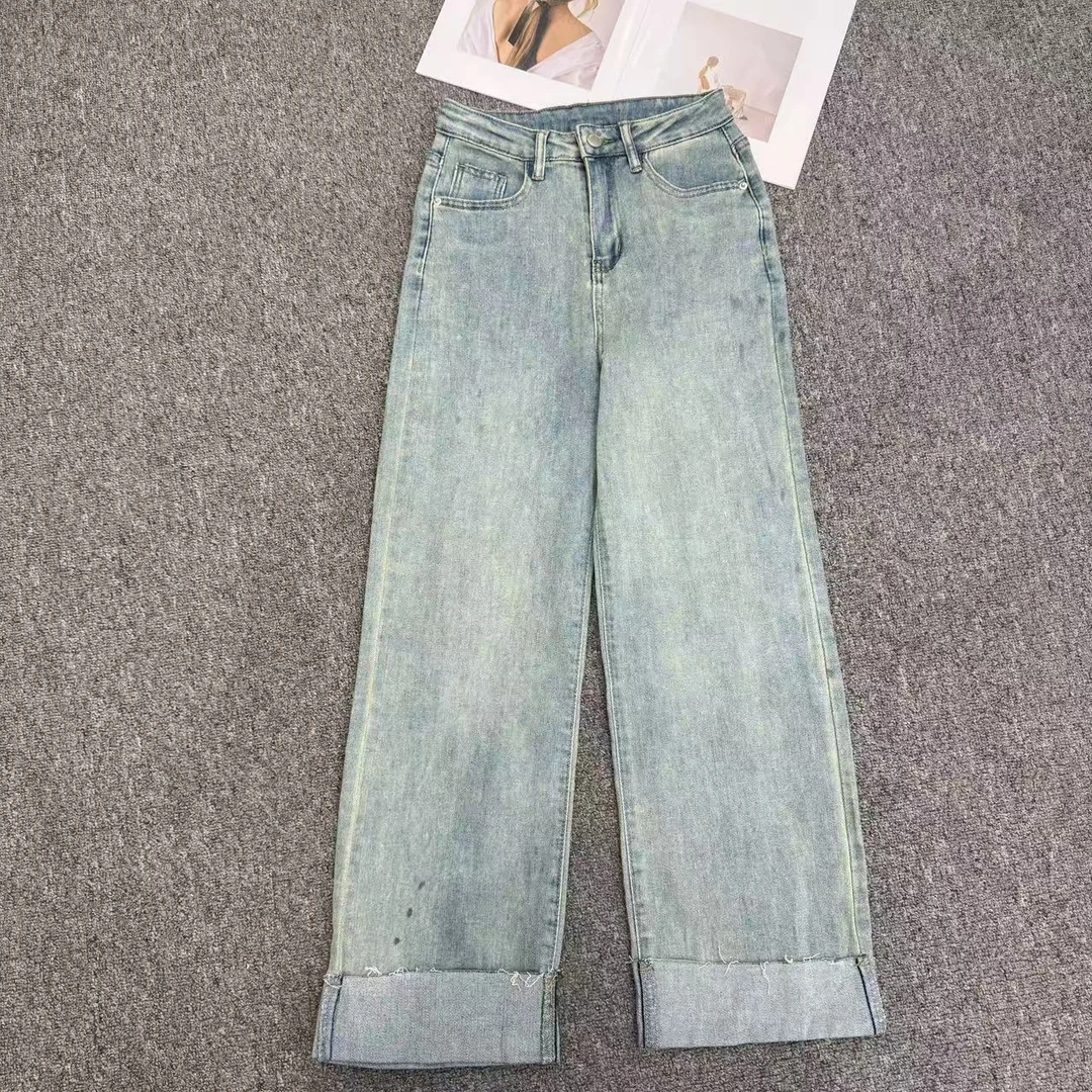 【周周家】5222濮院春季桑蚕丝牛仔裤女士休闲时尚街头风