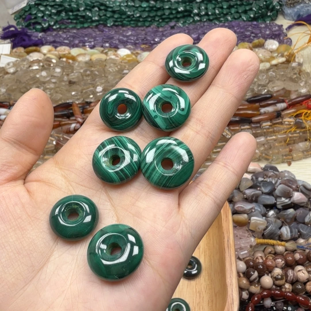 水晶珠宝半成品未镶嵌卡16孔雀平安扣一个